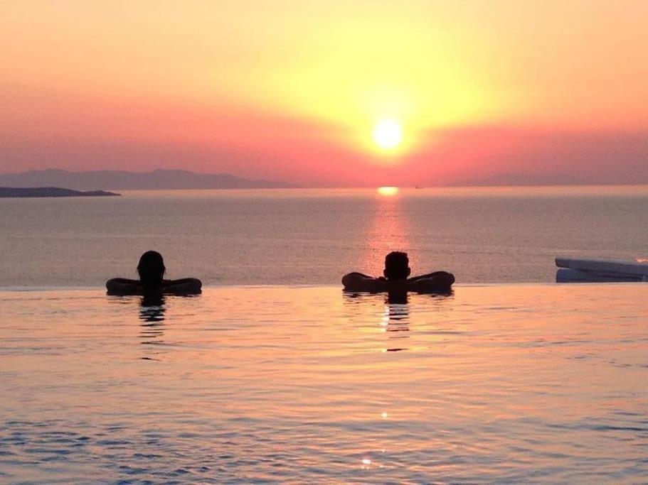 Mykonos Sea View Luxury Villa By Calypso Sunset Villas Mykonos Town Bagian luar foto