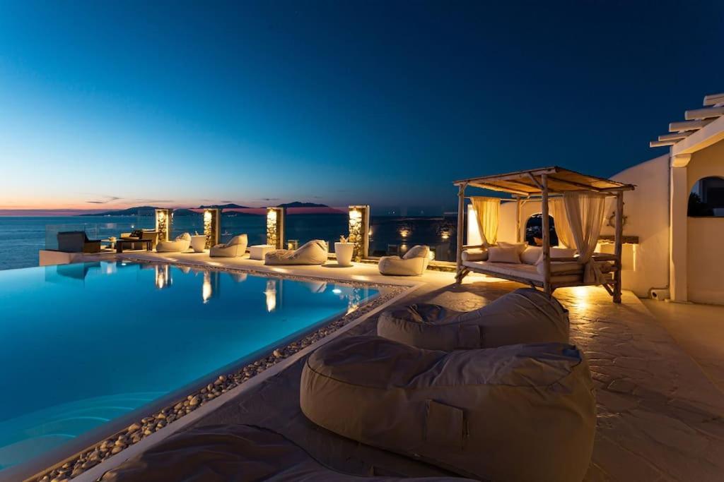 Mykonos Sea View Luxury Villa By Calypso Sunset Villas Mykonos Town Bagian luar foto