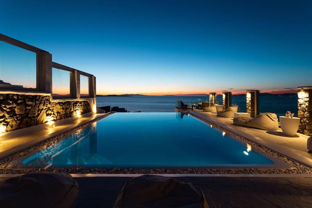Mykonos Sea View Luxury Villa By Calypso Sunset Villas Mykonos Town Bagian luar foto