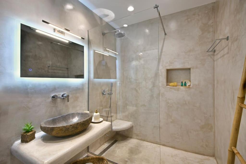 Mykonos Sea View Luxury Villa By Calypso Sunset Villas Mykonos Town Bagian luar foto